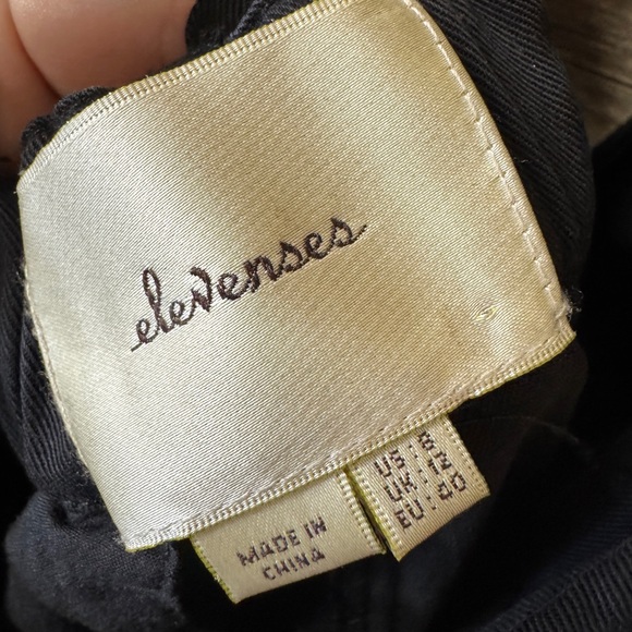 Elevenses Anthropologie Utility Black Wide Leg Crop Tencel Jumpsuit Womens 8‎ - Picture 4 of 7